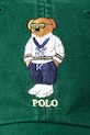 Αξεσουάρ Βαμβακερό καπέλο του μπέιζμπολ Polo Ralph Lauren 710963778 πράσινο