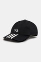 Y-3 șapcă de baseball din bumbac Stripes Double Brim Cap bumbac negru JN7183