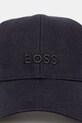 Λινό καπέλο του μπέιζμπολ BOSS 50539422 σκούρο μπλε SS25