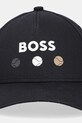 Βαμβακερό καπέλο του μπέιζμπολ BOSS Green 50546273 μαύρο SS25