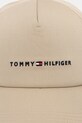 Bombažna bejzbolska kapa Tommy Hilfiger AM0AM13162 bež SS25