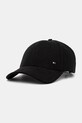 Tommy Hilfiger șapcă de baseball din bumbac bumbac negru AM0AM13164