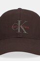 Calvin Klein Jeans czapka z daszkiem bawełniana LV04G5004G brązowy AW25