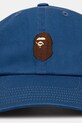Памучна шапка с козирка A Bathing Ape One Point 1L30180001 син SS25
