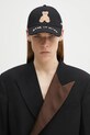 Palm Angels cotton baseball cap Bear In Mind applique black PMLB108S25FAB0041060