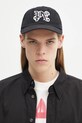 Palm Angels cotton baseball cap Monogram applique black PMLB094C99FAB0021001