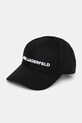 Karl Lagerfeld șapcă de baseball din bumbac bumbac negru A1W33071