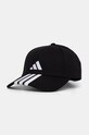 Бавовняна бейсболка adidas BBALL 3S CAP NL аплікація чорний JG1072