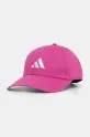 Бавовняна бейсболка adidas BB CAP COT NL аплікація рожевий JP0399