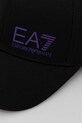 Памучна шапка с козирка EA7 Emporio Armani черен AF11989.7X000005