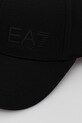 Памучна шапка с козирка EA7 Emporio Armani черен AF11989.7X000005
