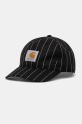 Carhartt WIP czapka z daszkiem z domieszką wełny Seaton Cap wzorzyste czarny I034348.2MBXX