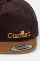 Carhartt WIP cotton baseball cap Label Script Coach Cap I034361.51XX brown SS25
