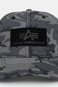 Bavlněná baseballová čepice Alpha Industries VLC Cap Camo 168903C šedá SS25