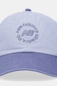 New Balance șapcă de baseball din bumbac LAH51012DUS albastru SS25