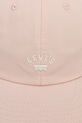Βαμβακερό καπέλο του μπέιζμπολ Levi's 000AG.0013 ροζ SS25