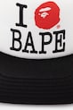 A Bathing Ape baseball cap I love bape 1K80180008 black SS25