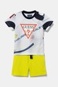 Бебешки памучен комплект Guess изчистен жълт I5RG08.K8HM4.PPYA