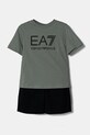 EA7 Emporio Armani set de bumbac pentru copii bumbac verde 7B000043.AF10378