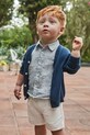 Dětská souprava se směsí lnu Mayoral hladký modrá 1251.3A.Baby.PPYA
