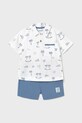 Mayoral set de bumbac pentru copii bumbac albastru 1657.3H.Baby.PPYA