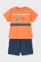 Mayoral komplet bawełniany dziecięcy nadruk pomarańczowy 3605.5E.Mini.PPYA