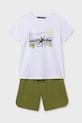 Mayoral set de bumbac pentru copii 6683.7F.Junior.PPYA verde SS25