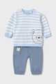 Дитячий спортивний костюм із бавовни Mayoral Newborn 1612.1H.Newborn.PPYH блакитний SS25