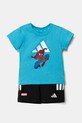 Детский комплект из хлопка adidas MRVL узор голубой JC6259