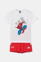Dětská bavlněná souprava adidas MRVL pletenina červená JF3629