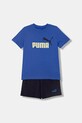 Detská bavlnená súprava Puma ESS 2 COLOR No. 1 Logo Tee and Shorts Set pletenina fialová 686298