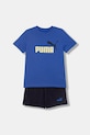 Detská bavlnená súprava Puma ESS 2 COLOR No. 1 Logo Tee and Shorts Set pletenina fialová 686298