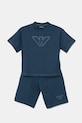 Emporio Armani gyerek pamut melegítő szett dzsörzé sötétkék EB000143.AF13304