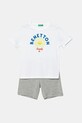 Дитячий бавовняний комплект United Colors of Benetton гладкий білий 3096GK00Q.P.Seasonal