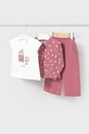 Mayoral set de bumbac pentru copii cu modele roz 1574.4F.Baby.PPYA