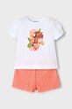 Mayoral set de bumbac pentru copii 3211.6M.Mini.PPYA portocaliu SS25