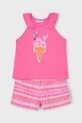 Detská bavlnená súprava Mayoral potlač ružová 3214.6P.Mini.PPYA