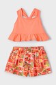 Mayoral komplet bawełniany dziecięcy bawełna pomarańczowy 3215.6Q.Mini.PPYA