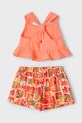 Mayoral komplet bawełniany dziecięcy 3215.6Q.Mini.PPYA pomarańczowy SS25
