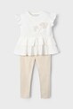 Detská bavlnená súprava Mayoral 3704.6A.Mini.PPYA béžová SS25