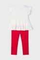 Mayoral komplet bawełniany dziecięcy 3704.6A.Mini.PPYA czerwony SS25