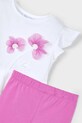 Mayoral set de bumbac pentru copii roz 3704.6A.Mini.PPYA