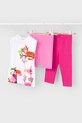 Mayoral set de bumbac pentru copii uni roz 3712.6Q.Mini.PPYA
