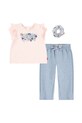 Σετ μωρού Levi's RUFFLE SHLDR TOP & PANT SE στάμπα ροζ 1EM645