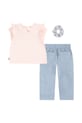Σετ μωρού Levi's RUFFLE SHLDR TOP & PANT SE 1EM645 ροζ SS25