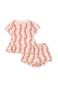 Konges Sløjd komplet bawełniany dziecięcy FAMO FRILL SET GOTS wzorzyste różowy KS102601