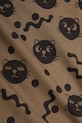 Хлопковый костюм для младенцев Mini Rodini Squiggly cats коричневый 2514010416