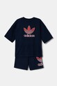 Дитячий бавовняний комплект adidas Originals JC9172 темно-синій SS25