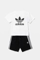Детский комплект из хлопка adidas Originals JE1613 белый SS25