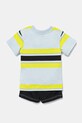 Дитячий бавовняний комплект adidas Originals JC7313 блакитний SS25